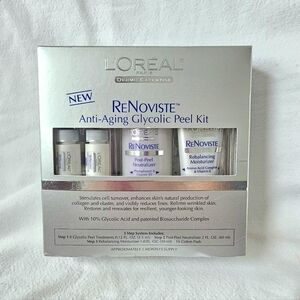 L'OREAL Renoviste Anti-Aging Glycolic Peel Kit 3-Step Skin Care Routine